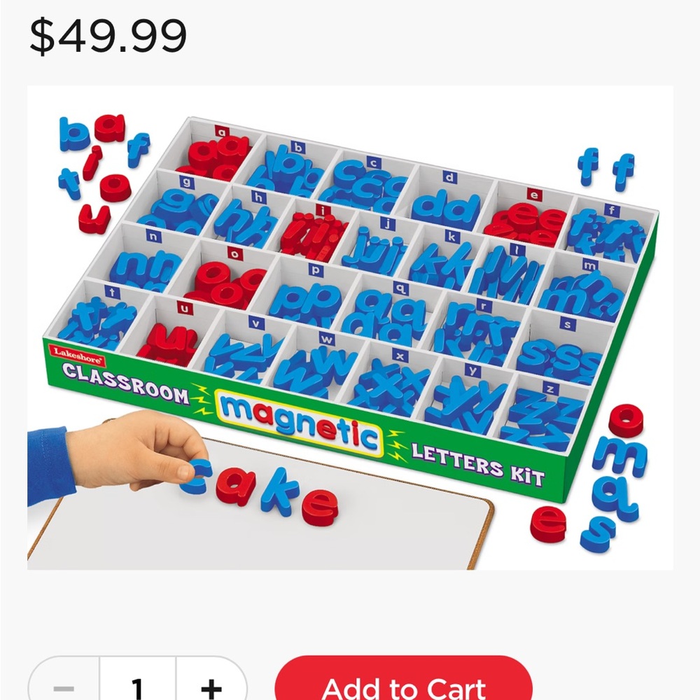 Lakeshore Magnetic Classroom Letters Kit - Blue and Red